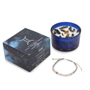 Świeca zodiak z bransoletką BLIŹNIĘTA - Studio Zielarskie