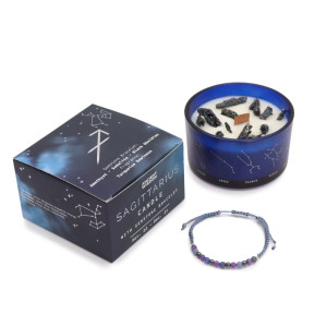 Świeca zodiak z bransoletką STRZELEC - Studio Zielarskie