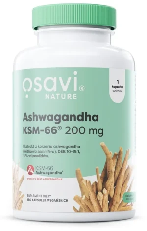 Osavi Ashwagandha KSM-66 200 mg 180 kapsułek - Studio Zielarskie