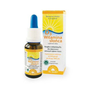Dr. Jacobs Witamina D3 krople 20ml - Studio Zielarskie