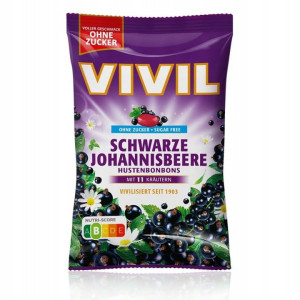 VIVILE Cukierki czarna porzeczka bez cukru 120 g - Studio Zielarskie