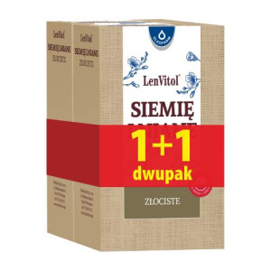 Lenvitol Siemię lniane złociste nasiona dwupak 250g+250g - Studio Zielarskie