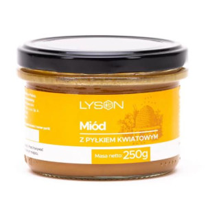 ŁYSOŃ Miód wielokwiatowy z pyłkiem 250g - Studio Zielarskie