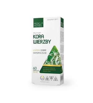 MEDICA HERBS Kora wierzby 550mg 60 kapsułek - Studio Zielarskie