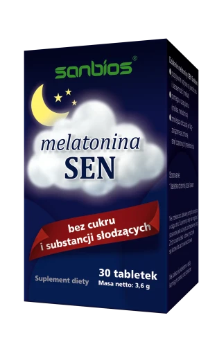 SANBIOS Melatonina Sen 30 tabletek - Studio Zielarskie
