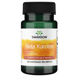SWANSON Beta-karoten 10 000 IU (Witamina A) 100 kapsułek - Studio Zielarskie