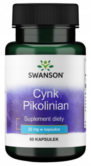 SWANSON Cynk (Pikolinian) 22mg 60 kapsułek - Studio Zielarskie