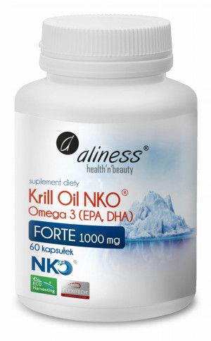 Aliness Krill Oil NKO Omega 3 (EPA, DHA) Forte 1000mg 60 kapsułek - Studio Zielarskie