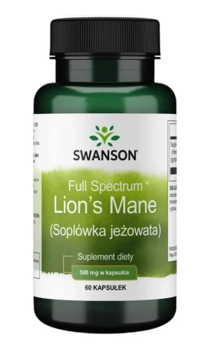 SWANSON Full Spectrum Lion's Mane (Soplówka jeżowata) 60 kapsułek - Studio Zielarskie