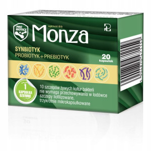 MONZA Synbiotyk (Probiotyk + Prebiotyk) 20 kapsułek - Studio Zielarskie
