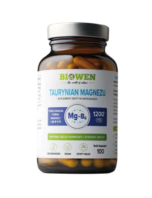 BIOWEN Taurynian magnezu 600mg 100 kapsułek - Studio Zielarskie