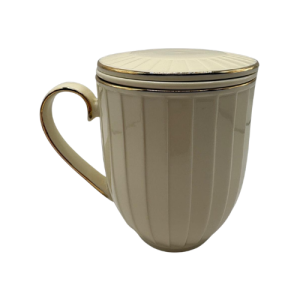 Ecru Kubek z zaparzaczem Vesper Porcelana DUO - Studio Zielarskie