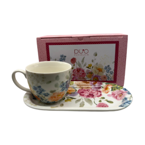 Zestaw śniadaniowy June filiżanka Porcelana DUO - Studio Zielarskie