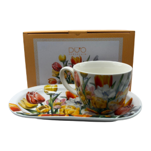 Zestaw śniadaniowy Tulipany Porcelana DUO - Studio Zielarskie