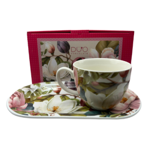 Zestaw śniadaniowy Magnolie Porcelana DUO - Studio Zielarskie