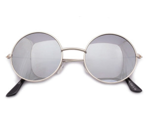 Lenonki srebrne lustrzane przeciwsłoneczne hippie retro 447A