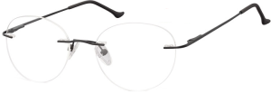 Bezramkowe Okulary Oprawki okrągłe korekcyjne Sunoptic 985 czarne