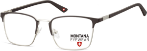 Okulary oprawki prostokątne optyczne Montana MM602A srebrno-czarne