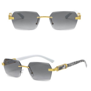 Damskie okulary przeciwsłoneczne Glamour bezramkowe prostokątne SKK-03