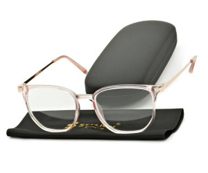 Plusy +2.50 różowe okulary do czytania kwadratowe korekcyjne ST322A