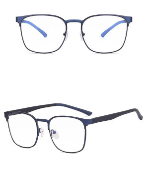 Solidne okulary zerówki do komputera BLUE LIGHT granatowo-czarne z flexami 25126E