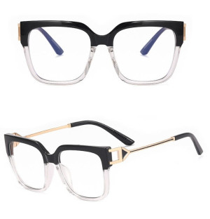 Damskie kwadratowe okulary zerówki do komputera BLUE LIGHT z flexami 25130B