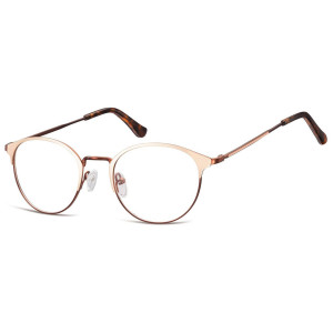Oprawki okularowe Lenonki damskie stalowe Sunoptic 973C złoto-kawowe