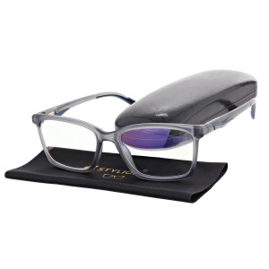 Męskie okulary +2.25 do czytania i komputera Blue Light ST339 szare