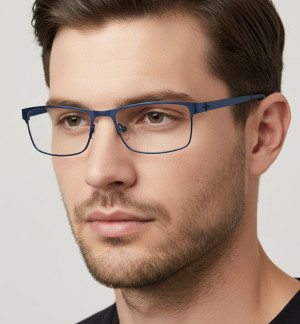 Męskie oprawki korekcyjne zerówki okulary prostokątne M3B granatowy