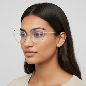 Kocie okulary damskie zerówki 2586 Blue Light do komputera