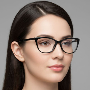 Okulary oprawki optyczne zerówki korekcyjne kocie oczy Sunoptic CP115 czarne