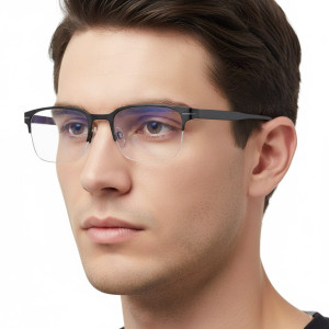 Męskie okulary zerówki Blue Light+Antyrefleks STL281A czarny/grafit