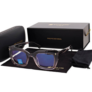 Damskie okulary +3.50 do czytania i komputera z filtrem Blue Light STL286 szary/fiolet