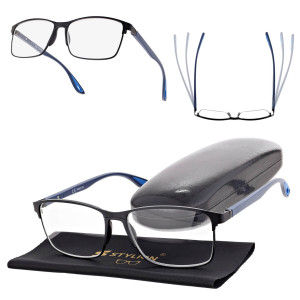 Plusy +0.25 Męskie okulary do czytania korekcyjne ST336 czarny/granat