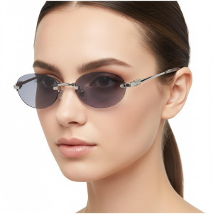 Damskie okulary fotochromowe kat.1-2 przeciwsłoneczne bezramkowe STLF-04B srebrny
