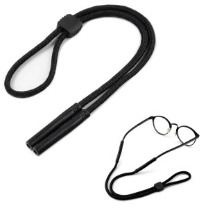 Regulowany gruby Sznurek do okularów 33cm - Czarny