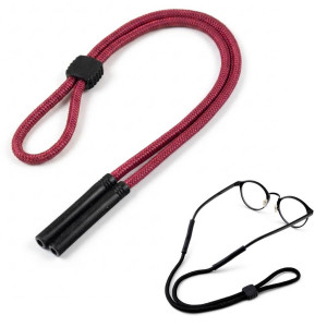 Regulowany gruby Sznurek do okularów 33cm - Bordowy