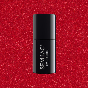 025 Lakier Hybrydowy Semilac Glitter Red 7ml