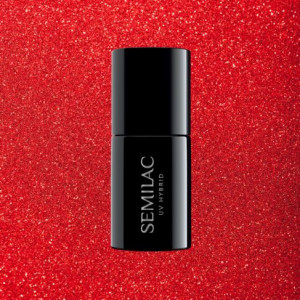 346 Lakier Hybrydowy Semilac Chick Red Glitter 7ml