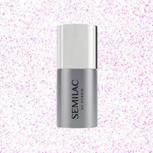 T17 Top Do Lakierów Hybrydowych Semilac Top No Wipe Sparkling Pink 7ml