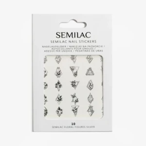 10 Semilac Naklejki Na Paznokcie Floral Figures Silver