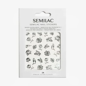 14 Semilac Naklejki Na Paznokcie Silver Flowers