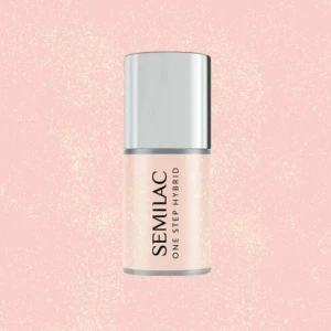 S258 Semilac One Step Hybrid 3w1 Naked Glitter Peach 5ml