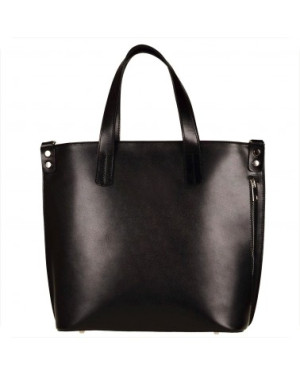 Shopper bag skórzana torba damska XL czarna