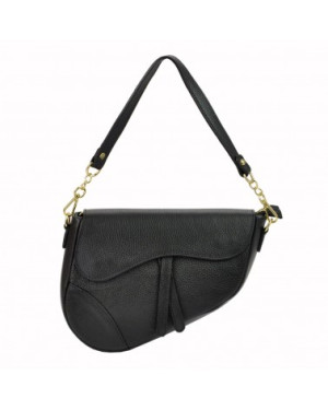 Skórzana torebka saddle bag czarna
