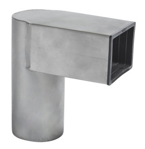 Adapter ze stali nierdzewnej Jual do kwadratowych rzygaczy na rurę spustową 95x56 mm, ⌀98