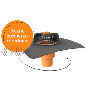 Wpust dachowy pionowy ogrzewany Topwet TWE_S - kołnierze niestandardowe