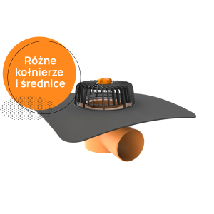 Wpust dachowy TOPWET TW_V poziomy - kołnierze niestandardowe