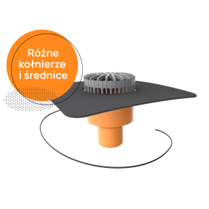 Wpust tarasowy TOPWET TWTE S pionowy - kołnierze niestandardowe
