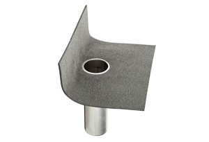 JUAL Wpust dachowy FLEX pionowy ze stali nierdzewnej z kołnierzem bitumicznym